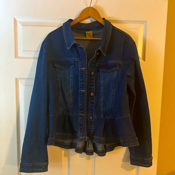 Denim Peplum Jacket - Picture 1 of 2